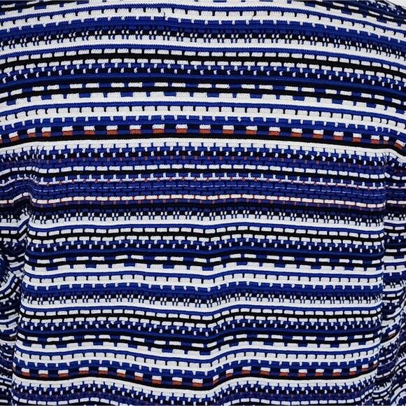 Kasper blue and white striped heavy weight long cardigan sweater size small - Picture 3 of 6